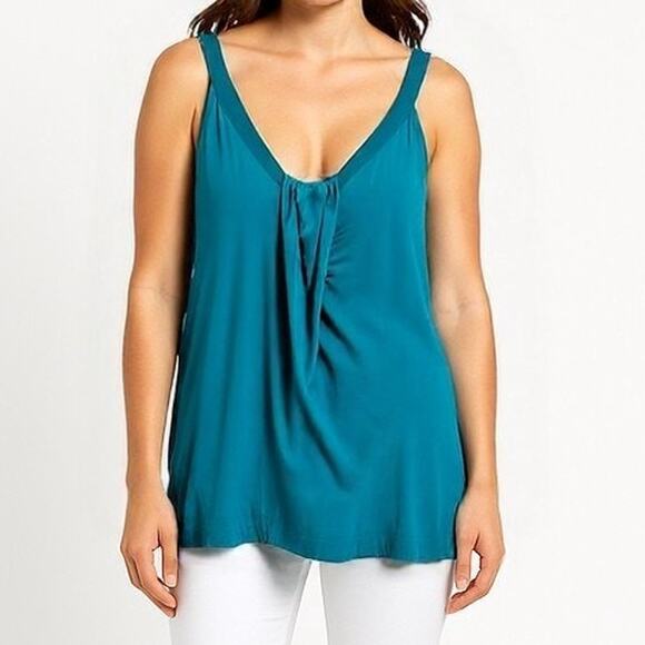 00s VENUS Vintage Blue Sleeveless Scoop Neck Blouse - Picture 1 of 11